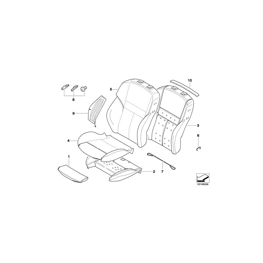 Genuine BMW 52107903271 E64 Sports Seat Cover Leather Left SCHWARZ (Inc.  & M6) | ML Performance EU Car Parts