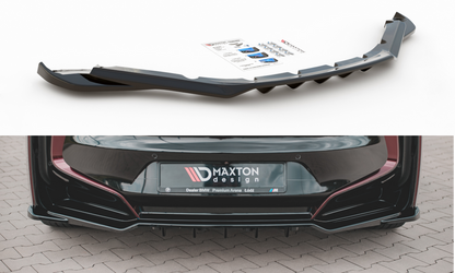 Maxton Design BM-I8-1-RD1T+RD2T Central Rear Splitter (with vertical bars) BMW i8 | ML Performance UK Car Parts