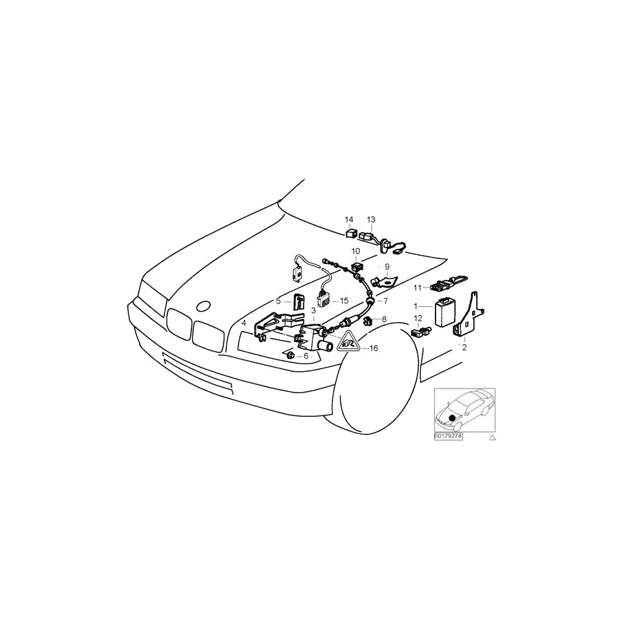 Genuine BMW 65718380076 E36 Bowden Cable F Cruise Control (Inc. 325i, 320i & 325is) | ML Performance UK Car Parts