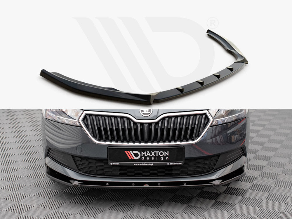 Maxton Design SK-FA-3F-K-FD1T Front Splitter Skoda Fabia MK3 Facelift (2019-) | ML Performance UK Car Parts