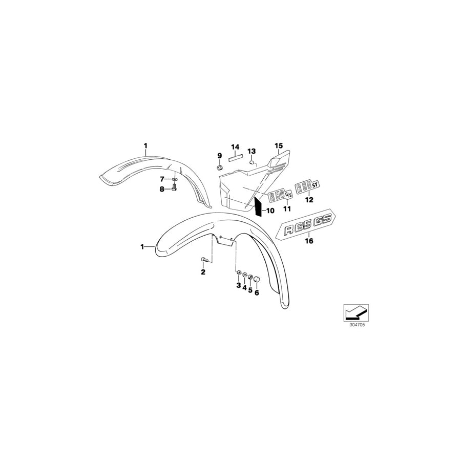 Genuine BMW 51141456060 Sticker Right R80G/S WS/BL (Inc. R 80 G/S) | ML Performance EU