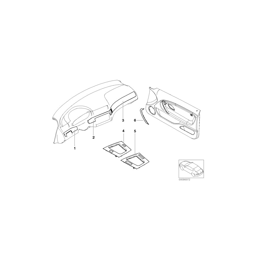 Genuine BMW 51167011807 E46 Bottom Panel, Storage Partition, Alumin. U-TURN (Inc. 318ti, 316ti & 318td) | ML Performance EU Car Parts