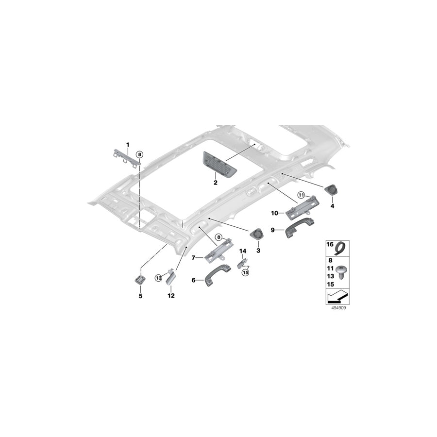 Genuine BMW 51447451373 G07 Bracket, Front Left Grab Handle (Inc. X7 40iX, X7 30dX & X7 M50dX) | ML Performance EU Car Parts