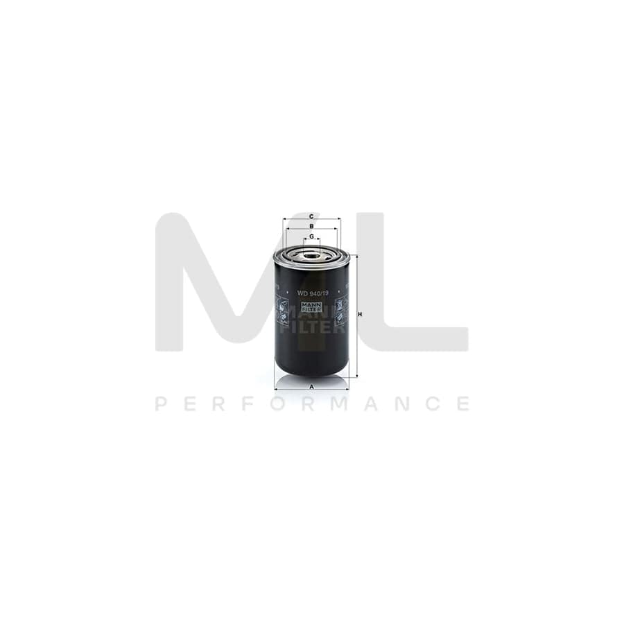MANN-FILTER WD 940/19 Oil Filter Spin-on Filter | ML Performance Car Parts