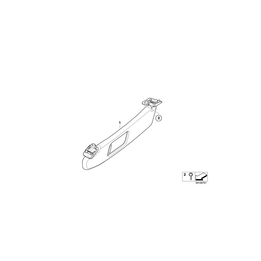 Genuine BMW 51167016665 E85 Left Sun Visor SCHWARZ (Inc. Z4 3.0si, Z4 2.5i & Z4 3.0i) | ML Performance EU Car Parts