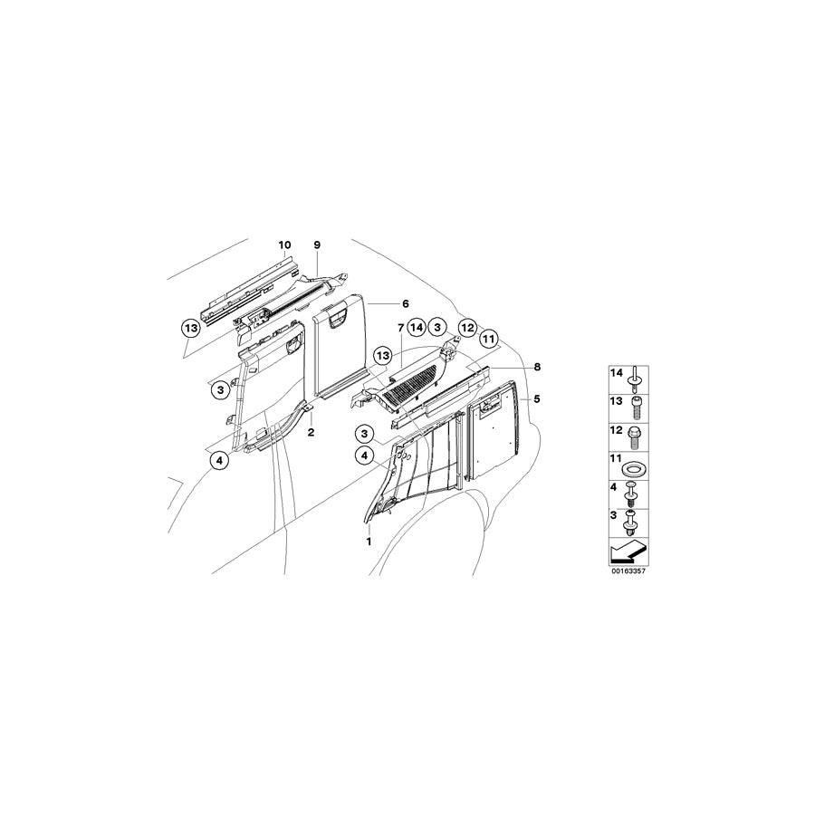 Genuine BMW 51477034395 E53 Left Trunk Trim HELLBEIGE 2 (Inc. X5 4.6is, X5 3.0d & X5 3.0i) | ML Performance EU Car Parts