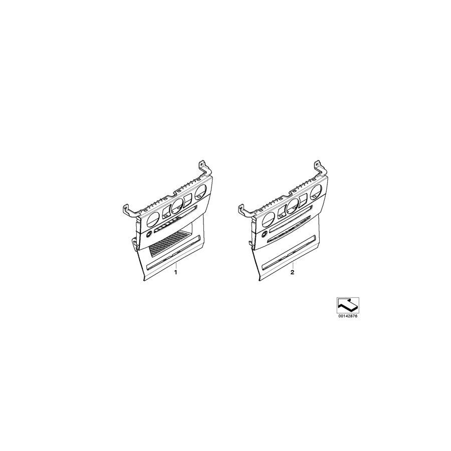 Genuine BMW 51167906388 E60 E61 Cover, Dashboard, Center SCHWARZ (Inc. 520d, 530xi & 540i) | ML Performance EU Car Parts