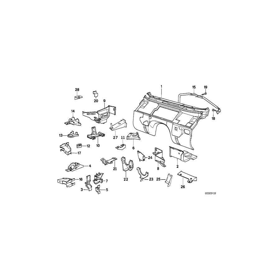 Genuine BMW 41148113966 E34 E32 Bracket, Impact Sensor, Right (Inc. 750i, M5 3.8 & M5) | ML Performance EU Car Parts