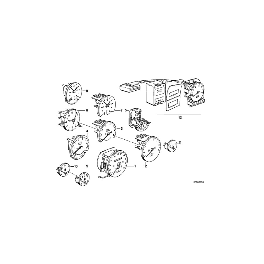 Genuine BMW 62121372229 E30 Speedometer KM/H (Inc. 320i, 318i & 325e) | ML Performance EU Car Parts