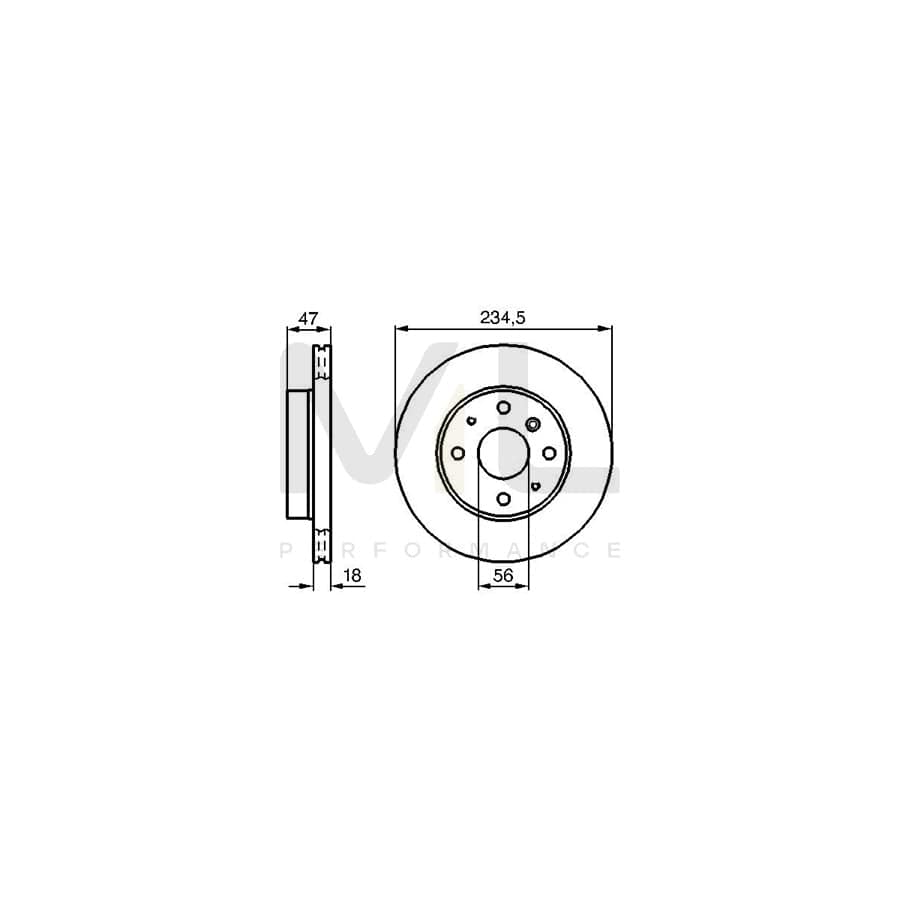 BOSCH 0 986 478 684 Brake Disc Internally Vented, Vented, Oiled, with bolts/screws | ML Performance Car Parts
