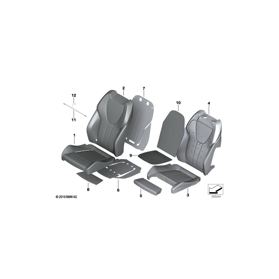 Genuine BMW 52108493336 G06 Leather Cover Sport Backrest Right TACORAROT (Inc. X6 30iX, X6 40i & X6 M50iX) | ML Performance EU Car Parts