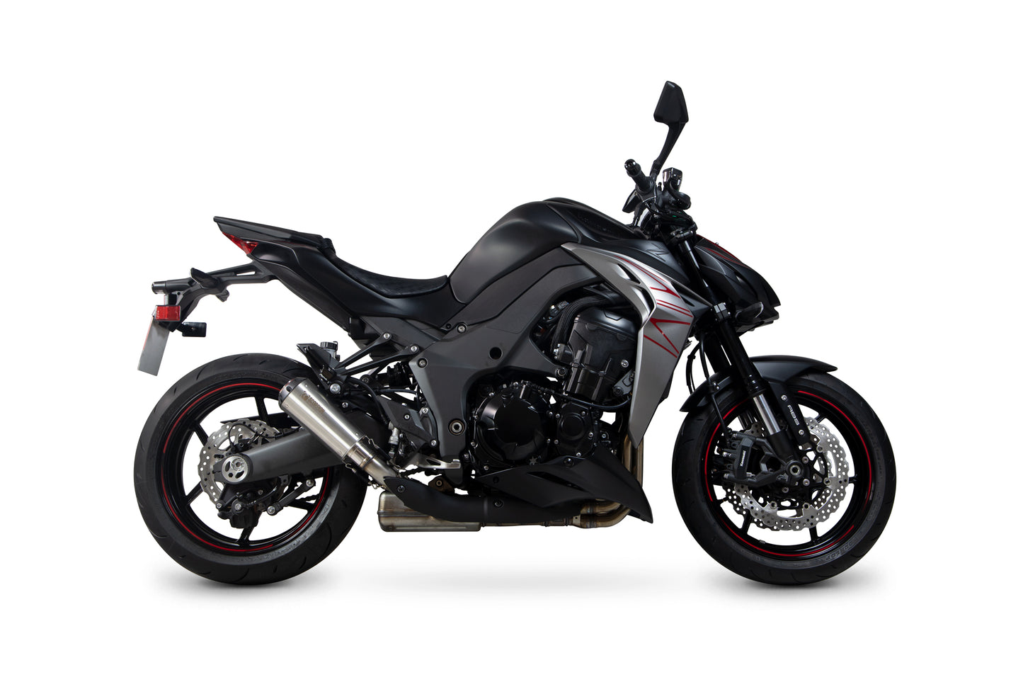 Scorpion PKA131SEO Kawasaki Z1000 Red Power Slip-On (Pair) - Brushed Stainless Steel Sleeve | ML Performance EU EU