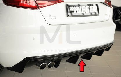 Rieger 00088100 Audi 8V A3 Rear Diffuser 1 | ML Performance EU Car Parts