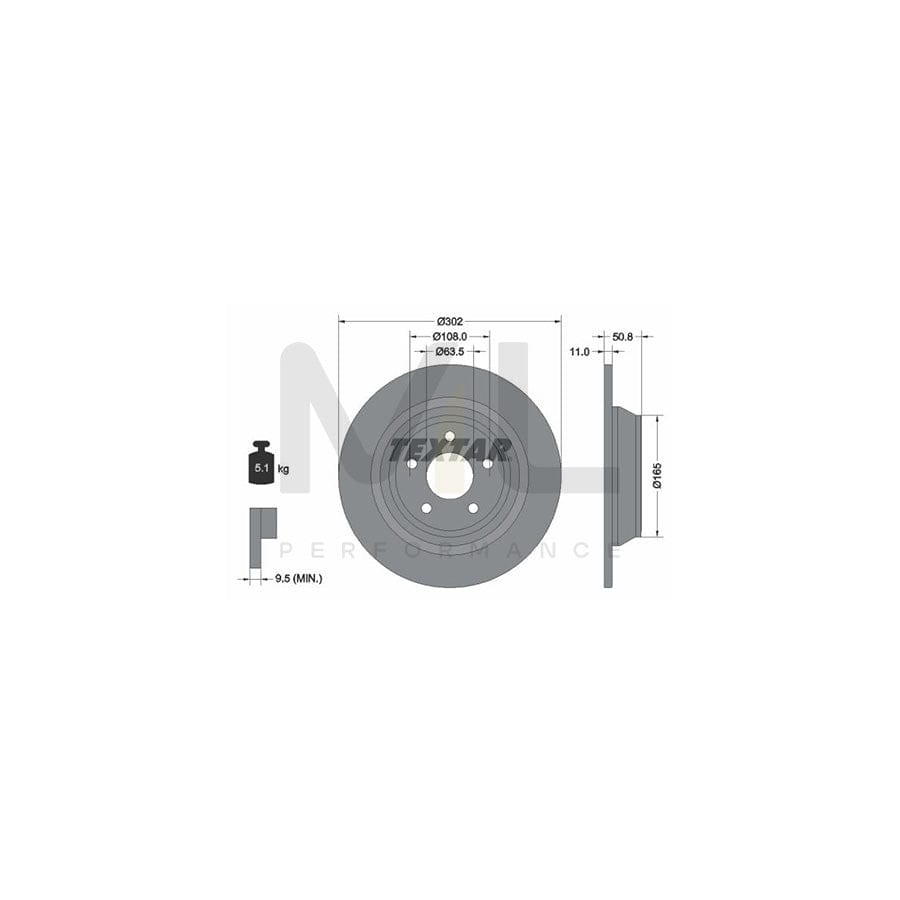 TEXTAR PRO 92268703 Brake Disc Solid, Coated, without wheel hub, without wheel studs | ML Performance Car Parts
