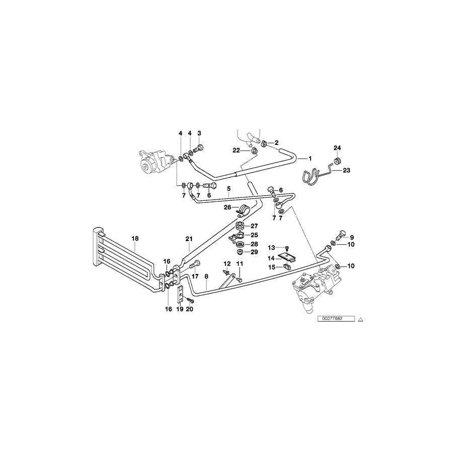 Genuine BMW 32411095316 E38 Support Pressure Hose Assy Right (Inc. 750i, 750iL & 750iLS) | ML Performance EU Car Parts