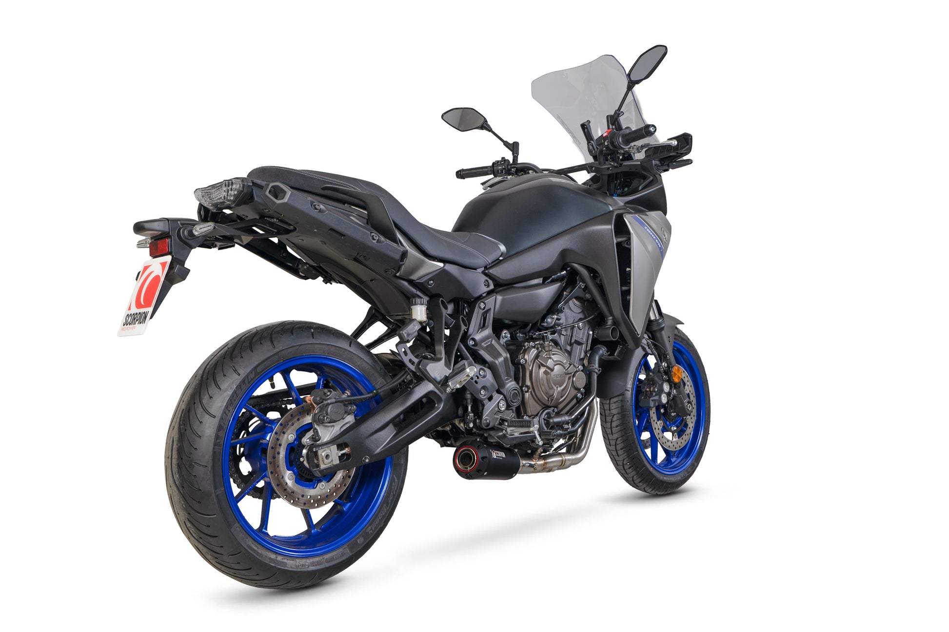 Scorpion PYA124SYSBCER Yamaha Tracer 7 Red Power Full System - Black Ceramic Coated Sleeve | ML Performance EU EU