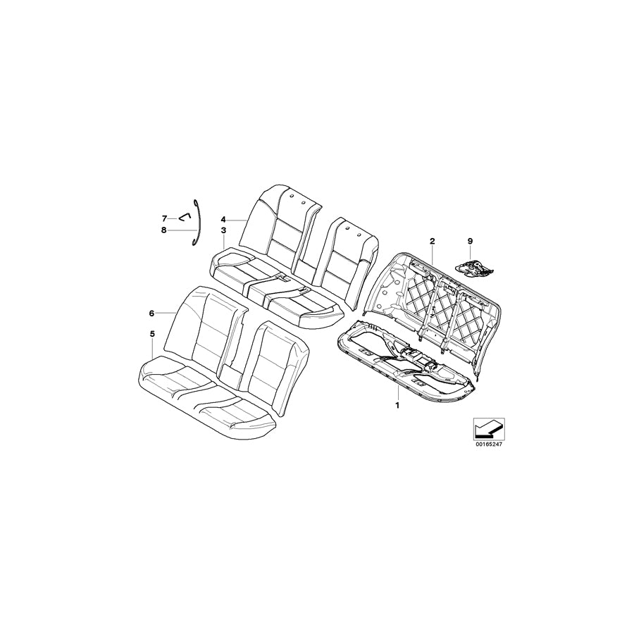 Genuine BMW 52207076504 E60 E60 Cover Backrest, Leather ROTORANGE (Inc. 525xi, 525d & 525i) | ML Performance EU Car Parts