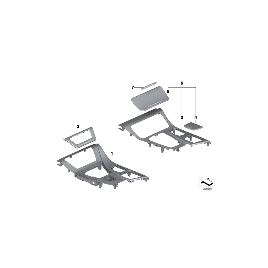 Genuine BMW 51169206398 F10 F11 Cover, Cup Holder, Alu, Polished (Inc. 525dX, 520i & 535i) | ML Performance EU