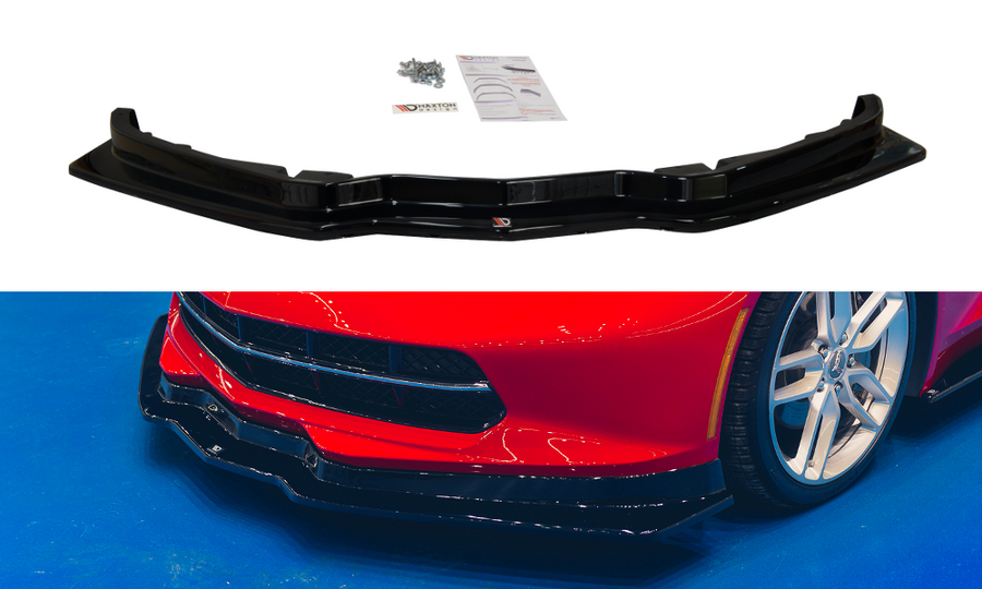Maxton Design CH-CO-C7-FD1T+FD1RT Front Splitter V.1 Chevrolet Corvette C7 | ML Performance UK Car Parts