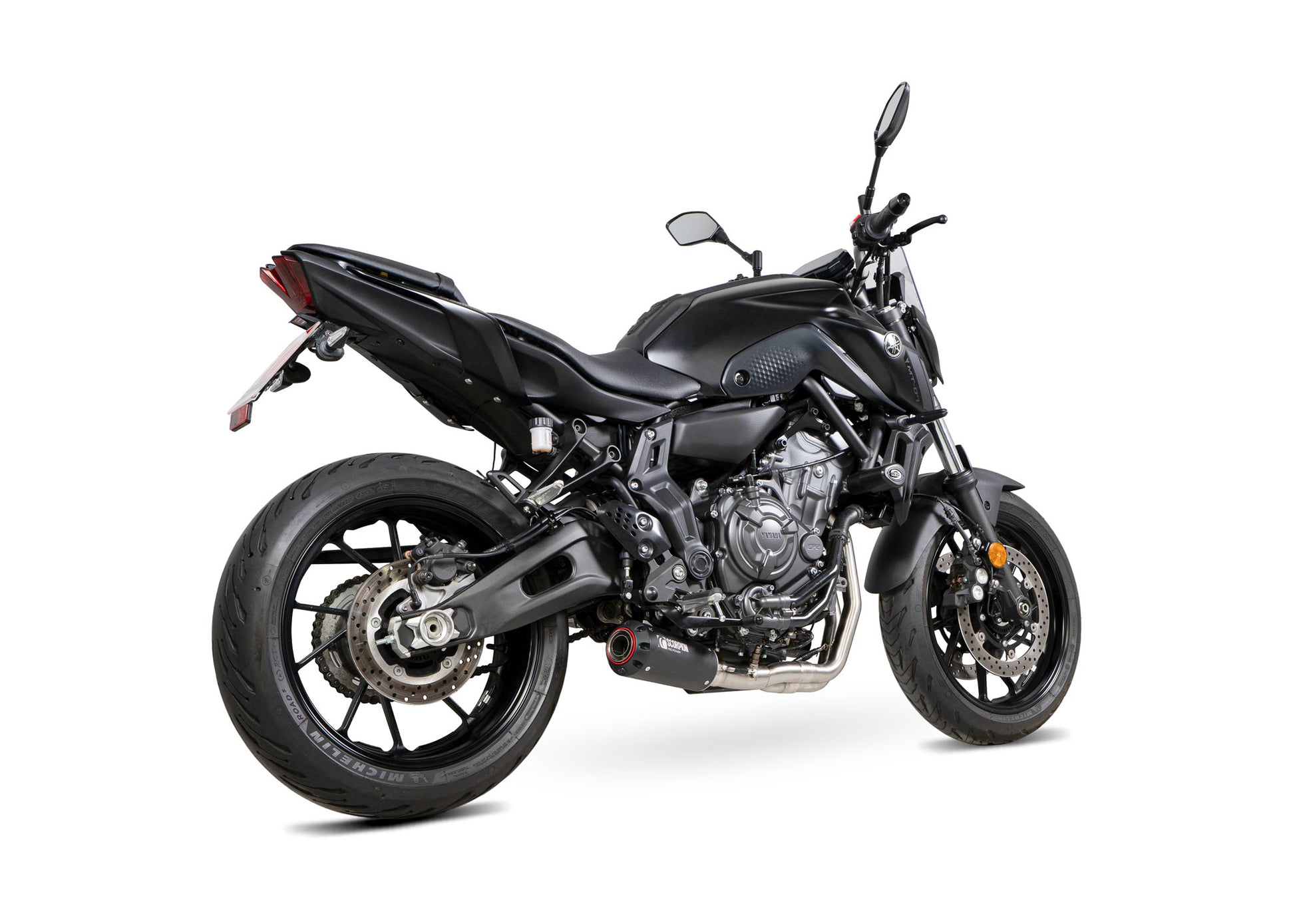 Scorpion PYA121SYSBCER Yamaha MT-07 Red Power Full System - Black Ceramic Coated Sleeve | ML Performance EU EU