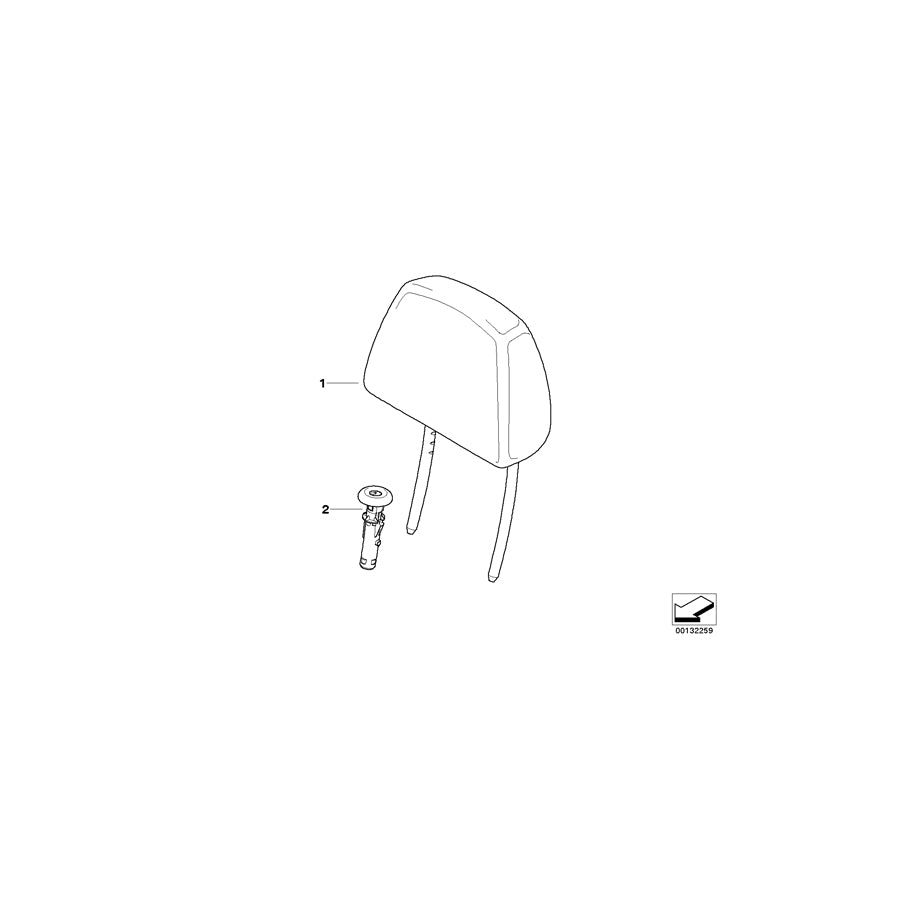 Genuine BMW 52107147481 E90 E91 Headrest Leather LEMON (Inc. 325d, 318d & 330xi) | ML Performance EU Car Parts