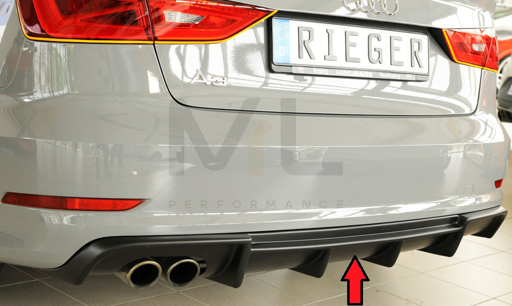 Rieger 00056807 Audi 8V A3 Rear Diffuser 1 | ML Performance EU Car Parts