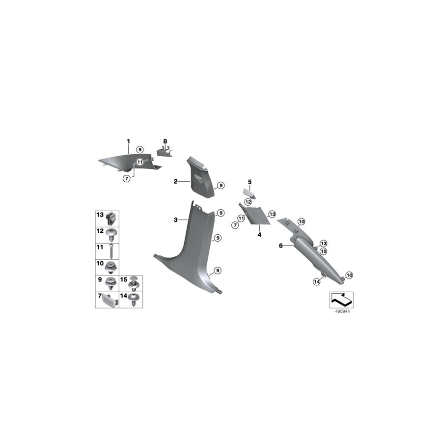 Genuine BMW 51438072831 G02 M Left Column A Cover SCHWARZ (Inc. X4 25dX, X4 M40iX & X4 M40dX) | ML Performance EU Car Parts