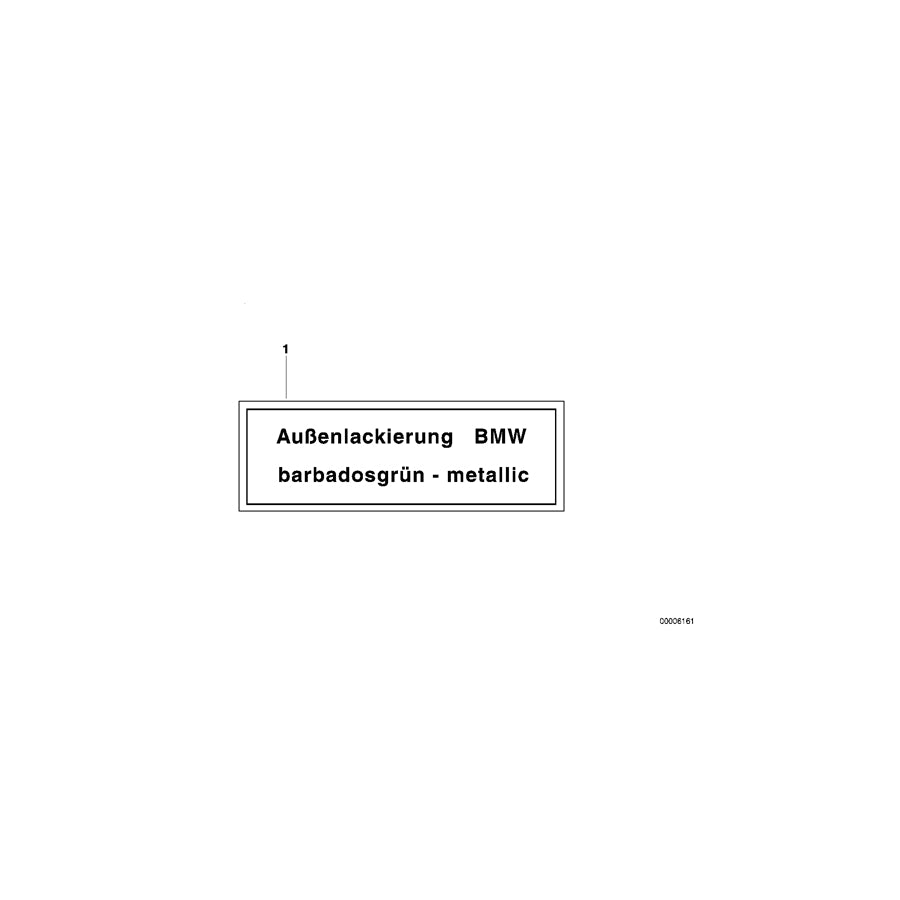 Genuine BMW 51141859751 E21 E28 E12 Label RESEDAGRUEN-MET (Inc. 732i, 728i & 528i) | ML Performance EU Car Parts