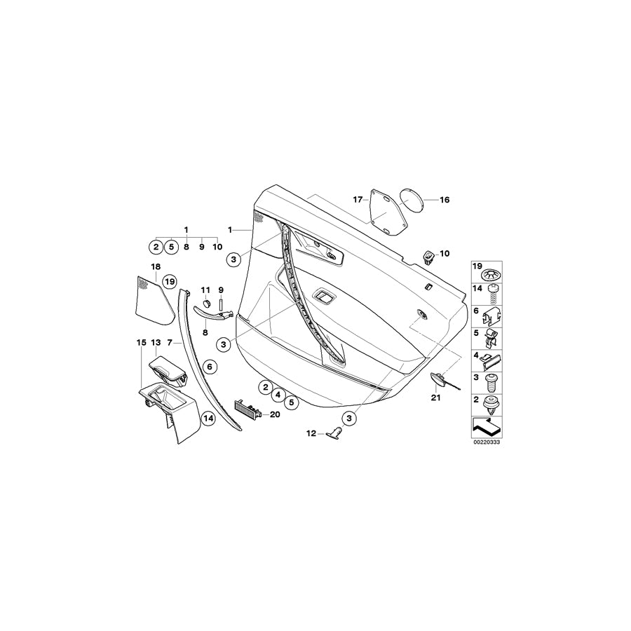 Genuine BMW 51423451339 E83 Door Lining Cloth Rear Left ANTHRAZIT (Inc. X3 3.0sd, X3 2.0i & X3 3.0d) | ML Performance EU Car Parts