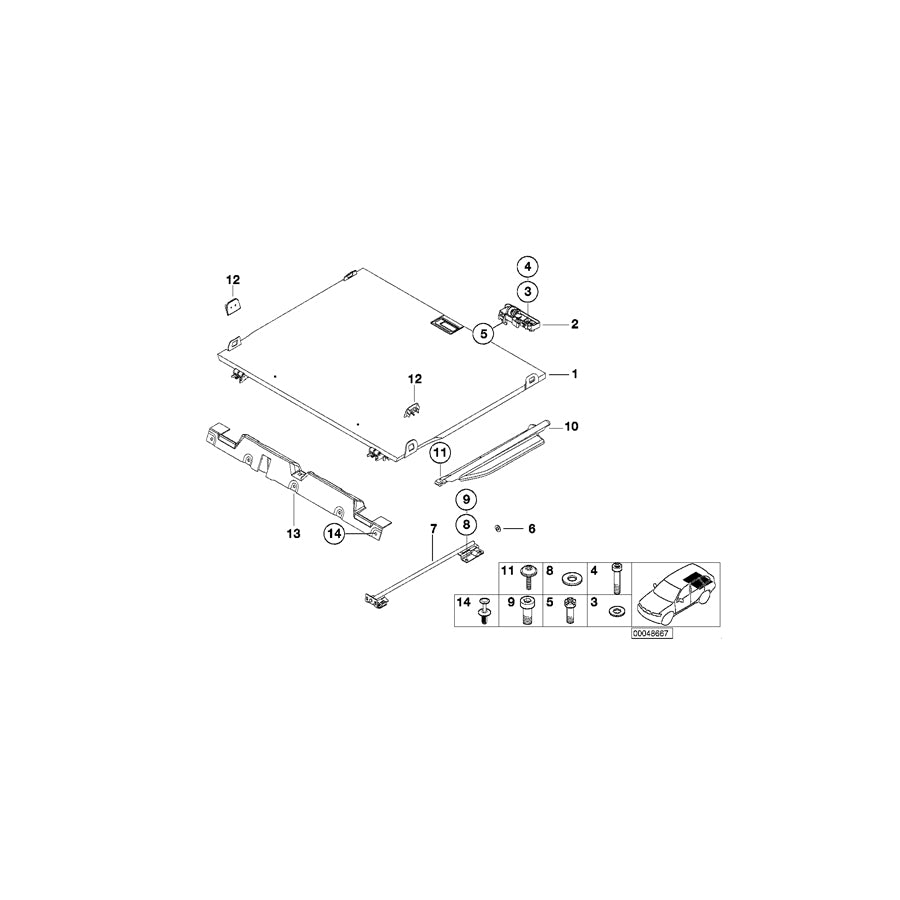 Genuine BMW 51478248574 E53 Loading Floor Roller, Right (Inc. X5 4.8is, X5 4.6is & X5 3.0i) | ML Performance EU Car Parts