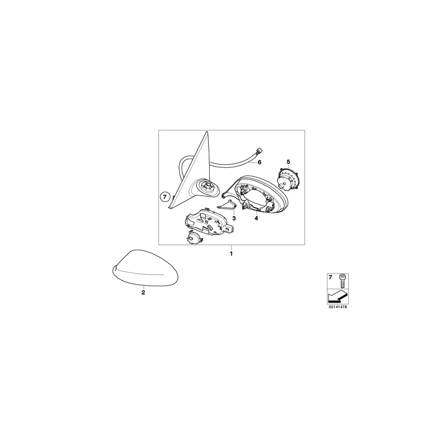 Genuine BMW 67136972546 E87 E91 E88 Wiring Electr.Ext.Mirror Drivers Side (Inc. 118d, 116i 1.6 & 330i) | ML Performance EU Car Parts