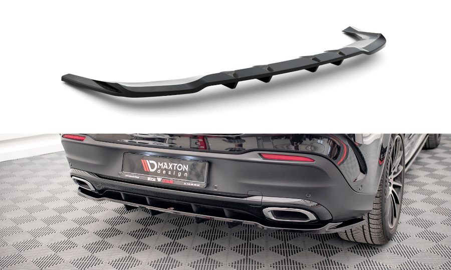 Maxton Design ME-GLE-C167-AMGLINE-RD1T+RD2T Central Rear Splitter (with Vertical Bars) Mercedes Benz GLE Coupe AMG-Line C167 | ML Performance UK Car Parts