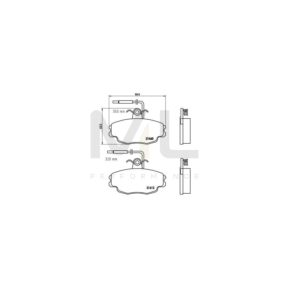 Brembo P 61 043 Brake Pad Set For Citroën Zx With Brake Caliper Screws | ML Performance Car Parts