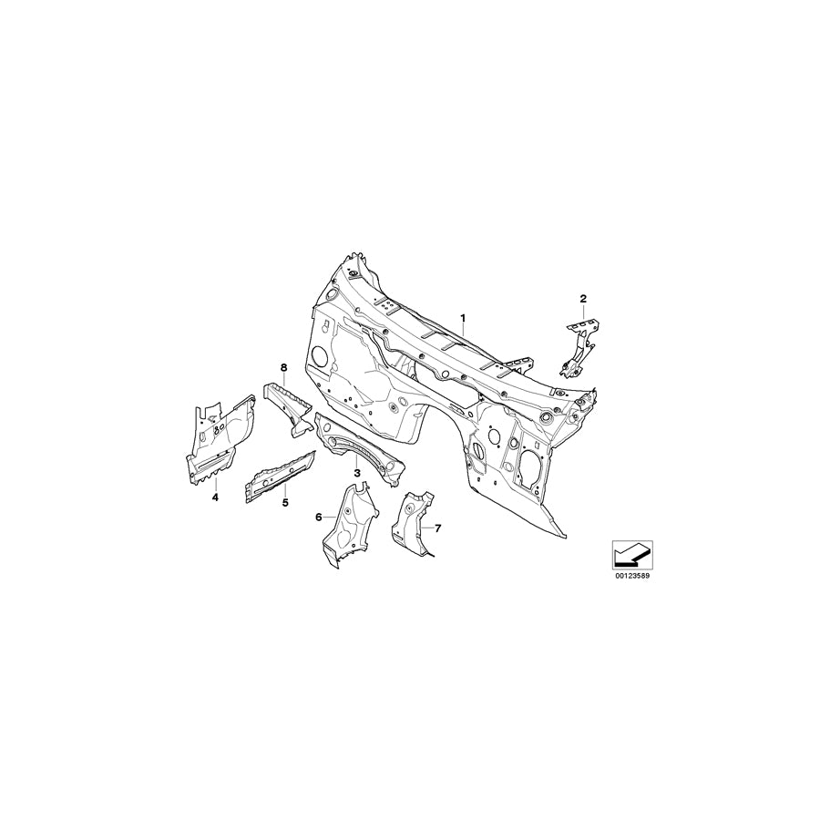 Genuine BMW 41113403488 E83 E83 Reinforcement, Bulkhead Right (Inc. X3 3.0i, X3 2.5i & X3 2.0d) | ML Performance EU Car Parts