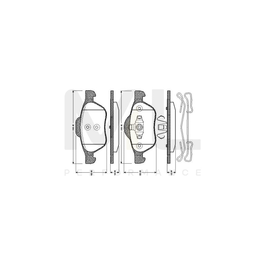 Bosch 0986Tb3067 Brake Pad Set Excl. Wear Warning Contact, With Accessories | ML Performance Car Parts