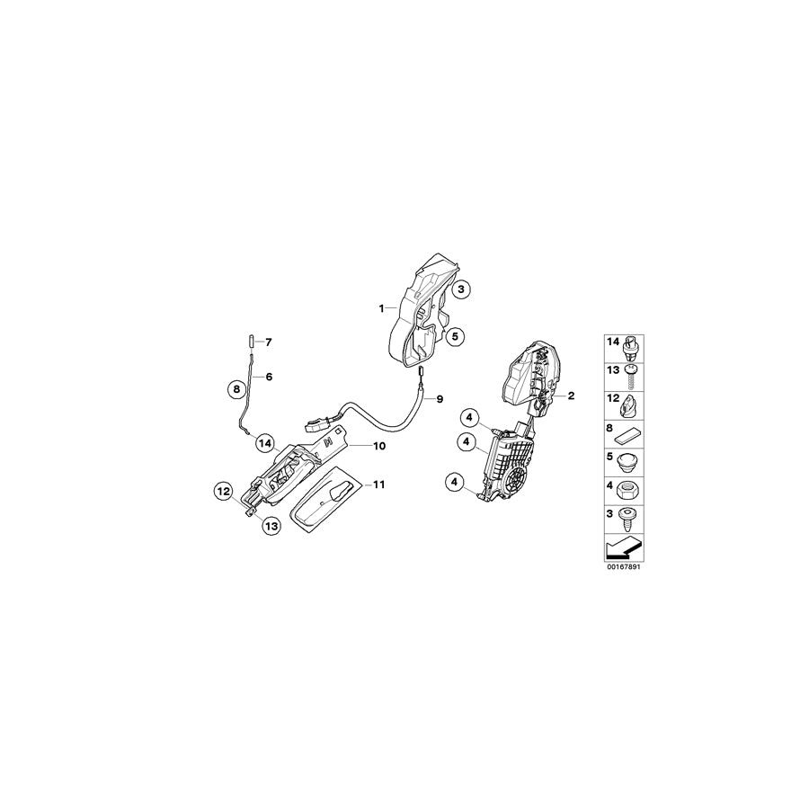 Genuine BMW 51217137052 E70 Operating Rod, Door Front Right (Inc. X5 3.0d, X5 M50dX & X5 4.8i) | ML Performance EU