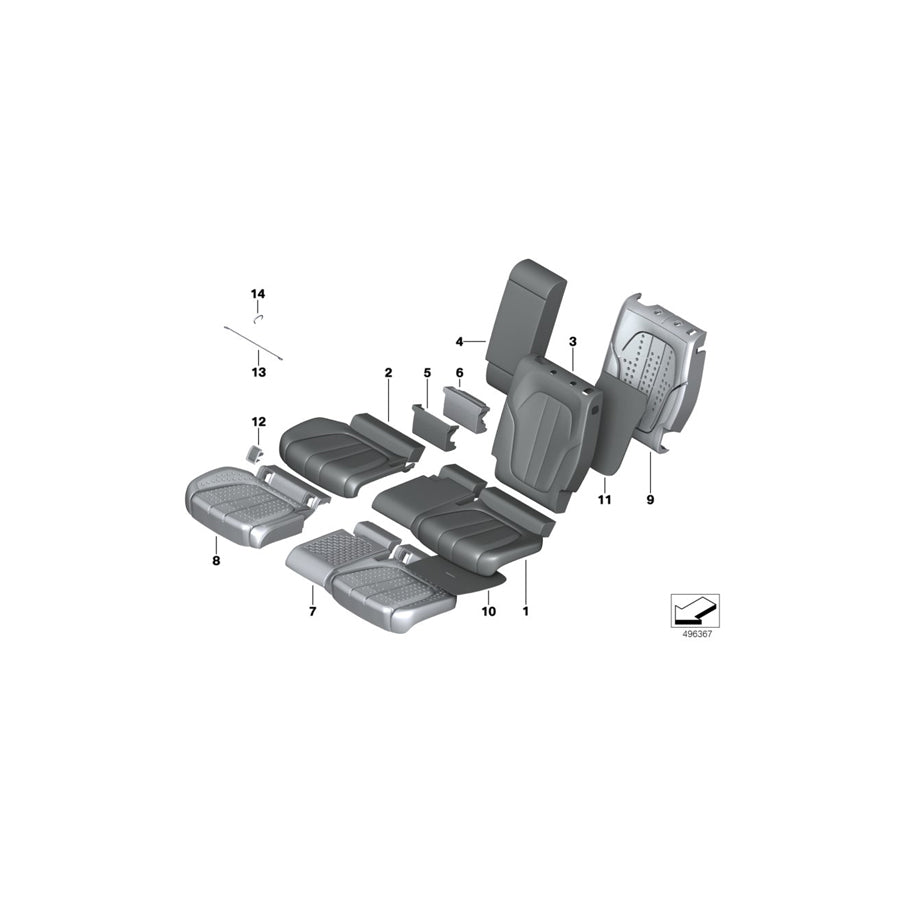 Genuine BMW 52208493407 G07 Cover, Backrest, Perforated Leather, Lft SCHWARZ (Inc. X7 40iX, X7 M50iX & X7 50iX) | ML Performance EU