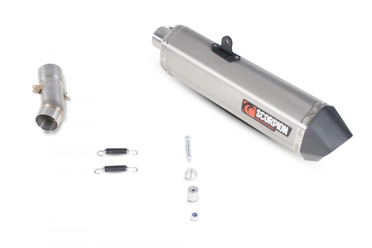 Scorpion RBM71SEO BMW Serket Parallel Slip-On - Brushed Stainless Steel Sleeve (F800 GT / F800 R) | ML Performance EU EU