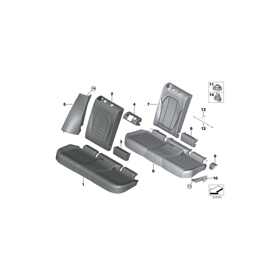 Genuine BMW 52208079443 Seat Cover Leather ELFENBEINWEISS (Inc. X4 M) | ML Performance EU