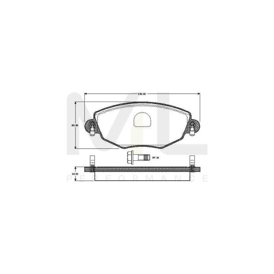 Bosch 0986Tb2819 Brake Pad Set Excl. Wear Warning Contact, With Bolts, With Accessories | ML Performance Car Parts