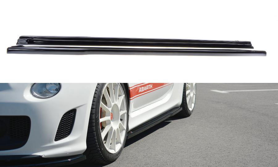 Maxton Design FI-500-ABARTH-SD1T Side Skirts Diffusers Fiat 500 Abarth MK1 | ML Performance UK Car Parts