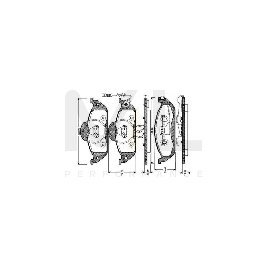 Bosch 0986Tb2781 Brake Pad Set Suitable For Mercedes-Benz Ml-Class (W163) Incl. Wear Warning Contact, With Accessories | ML Performance Car Parts