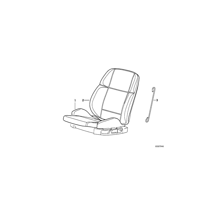 Genuine BMW 52108153846 E36 Cover Backrest Cloth 0383 ANTHRAZIT (Inc. 316i, 325i & 318i) | ML Performance EU Car Parts