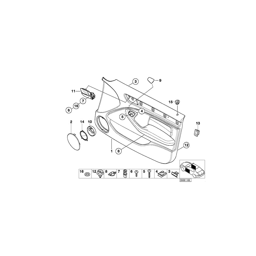 Genuine BMW 51417120675 E46 Door Trim Panel, Front Left SCHWARZGRAU (Inc. 330xd, 320i & 330xi) | ML Performance EU Car Parts