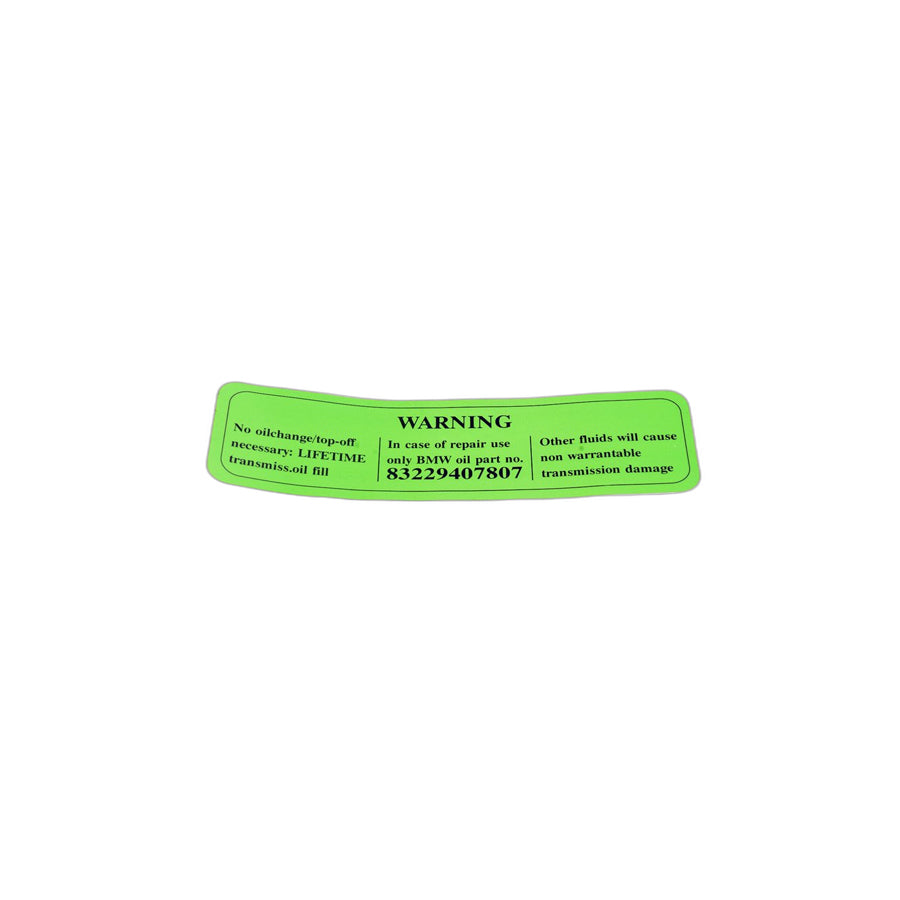 Genuine BMW 24111423620 E39 E53 E31 Stick-On Label (Inc. 840Ci, 735i & 535i) | ML Performance EU Car Parts