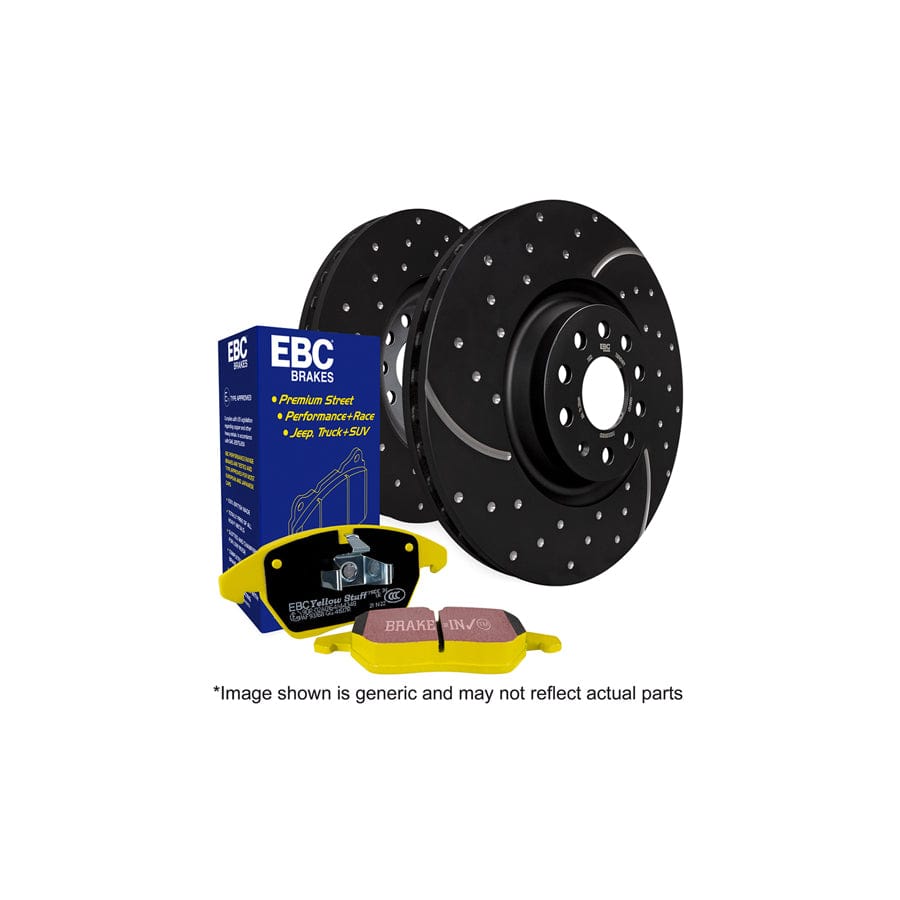 EBC PD13KF273 Ford Gilbern Hyundai Marcos Yellowstuff Front Brake Pad & GD Disc Kit - Girling/TRW Caliper 1 | ML Performance UK Car Parts