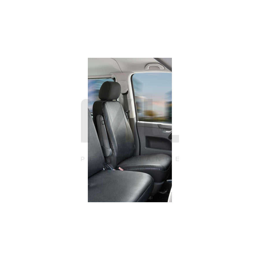 WALSER 11463 Car seat cover for VW TRANSPORTER Black, Leatherette, Polyester, Front | ML Performance Car Parts