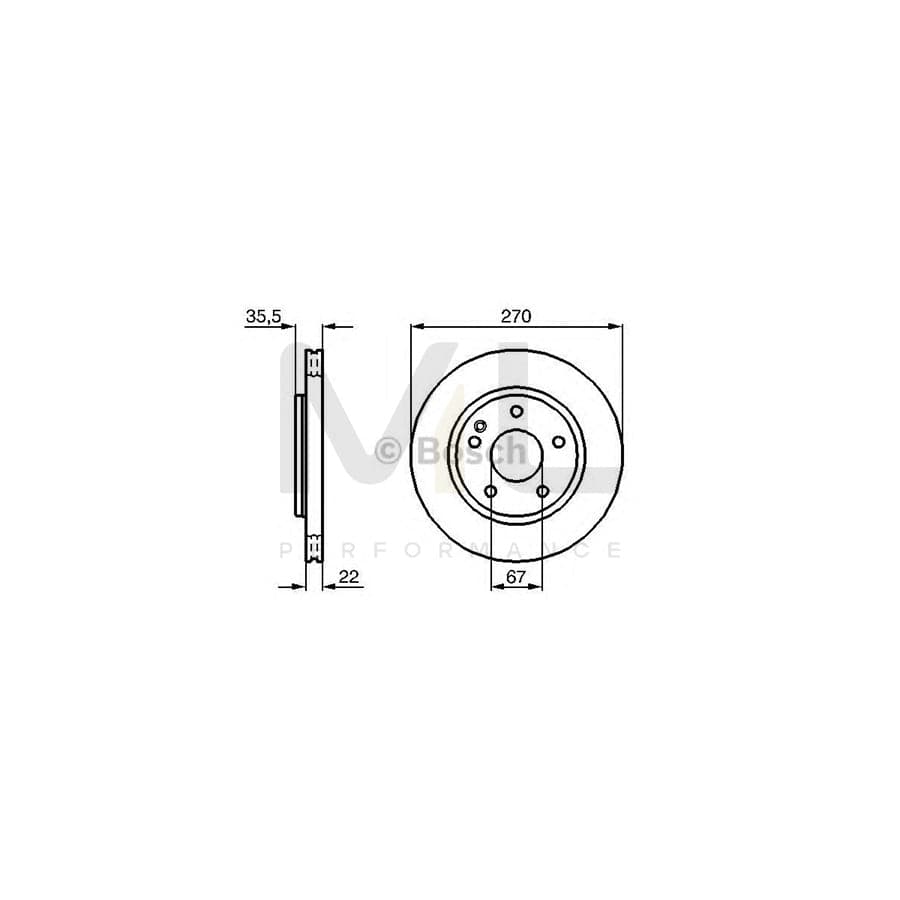 BOSCH 0 986 479 071 Brake Disc suitable for MERCEDES-BENZ Vaneo (W414) Vented, Oiled, Alloyed / High-carbon | ML Performance Car Parts