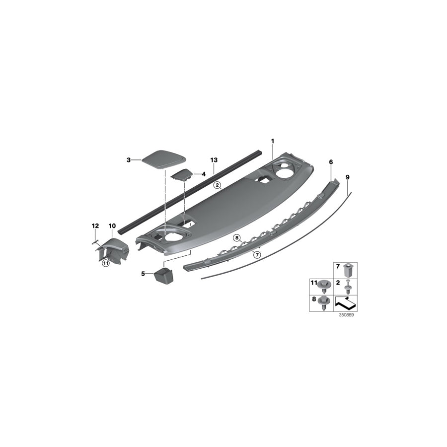 Genuine BMW 51467346029 F87 F22 Rear Window Shelf OYSTER (Inc. 225d, 220dX & 228iX) | ML Performance EU Car Parts