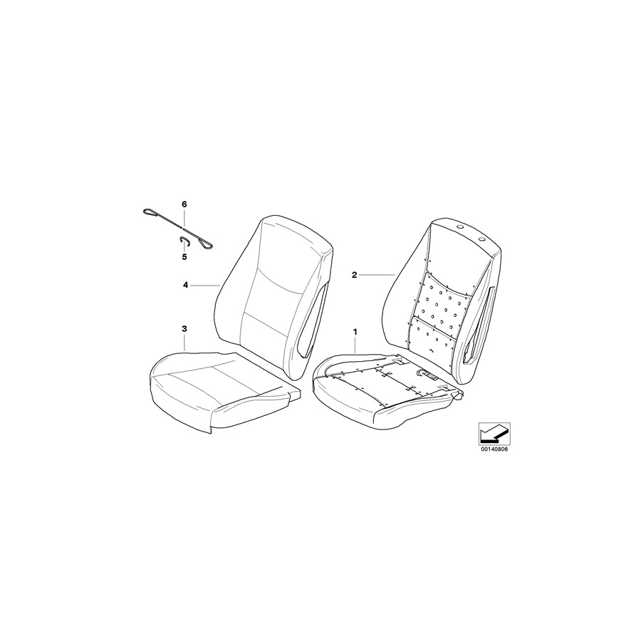 Genuine BMW 52107147687 E90 E91 Cover Backrest Vinyl Left BEIGE (Inc. 320d ed, 316d & 323i) | ML Performance EU Car Parts